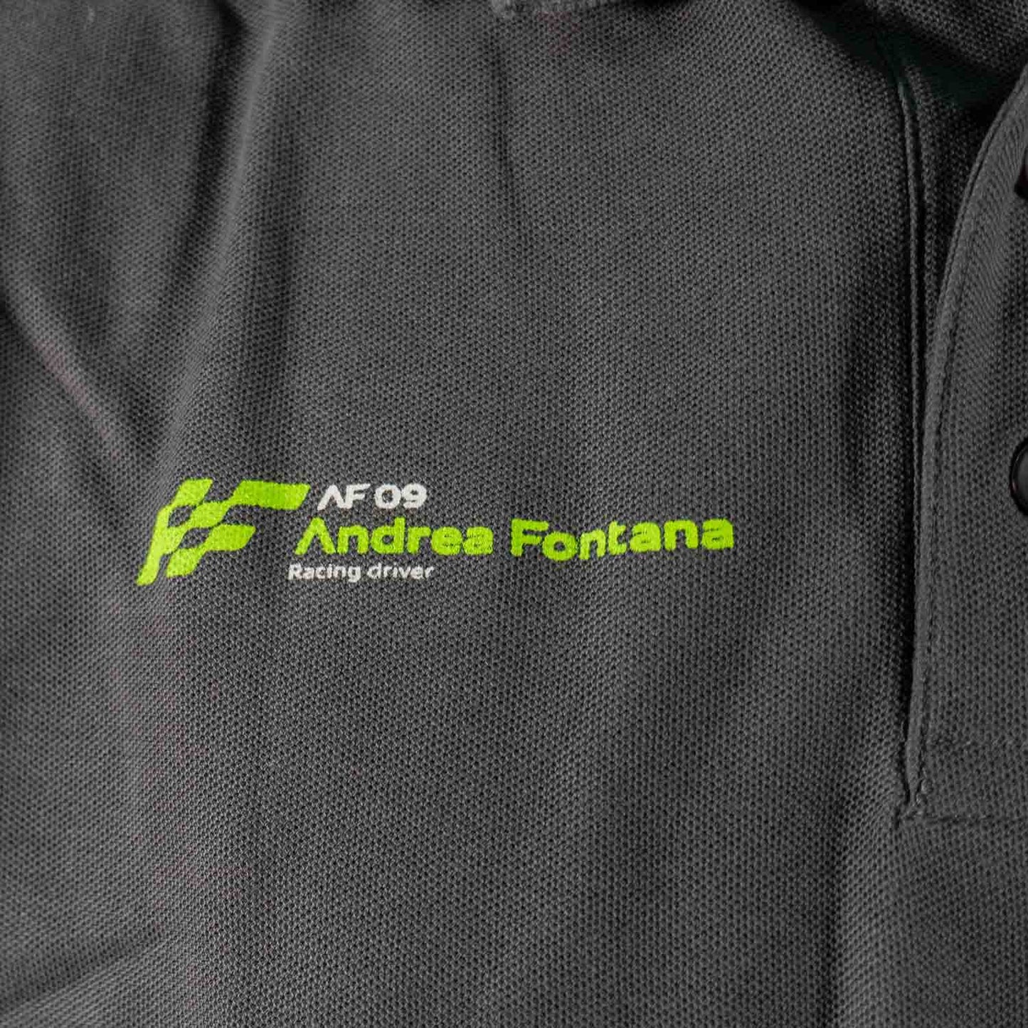 Polo Racing Grigia con Logo- AF09